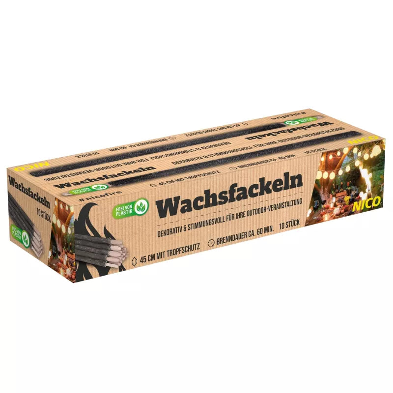 Wachsfackeln 10St. 45cm 60min