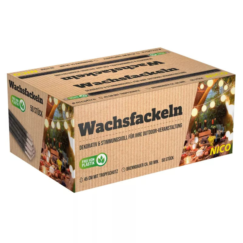 Wachsfackeln 50St.45cm 60min